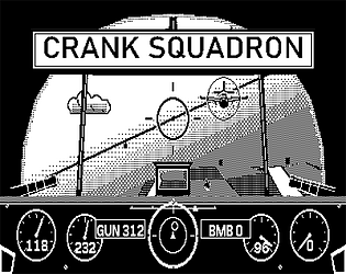 CRANK SQUADRON first-person Playdate cockpit screenshot