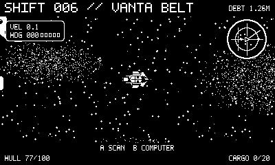 OREBOUND ship flying through the Vanta Belt
